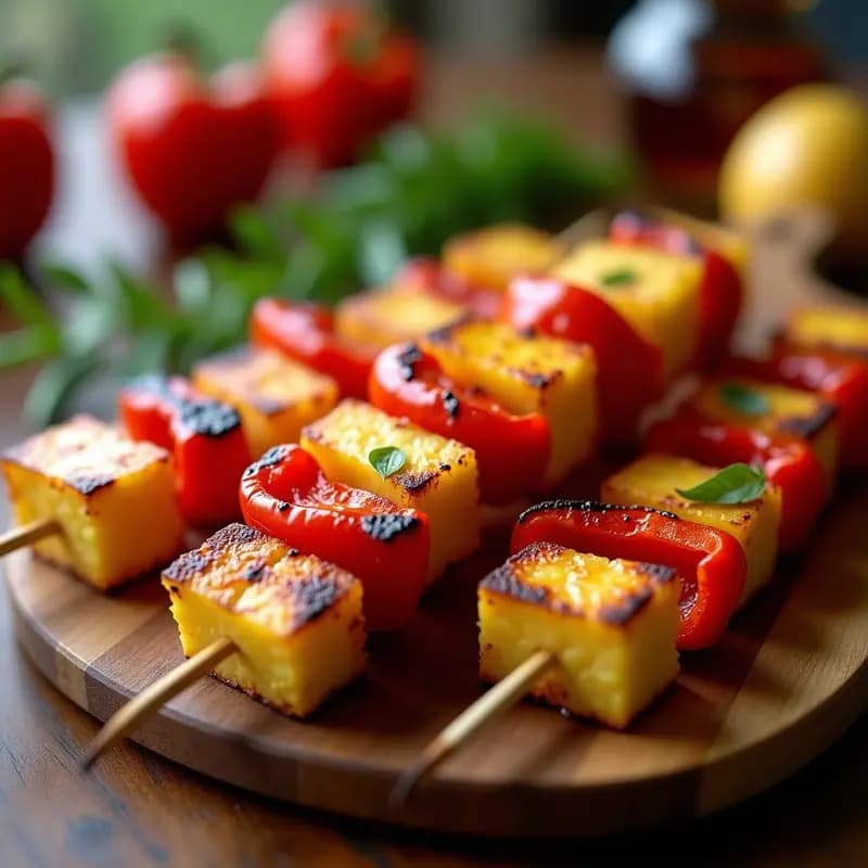 Brochetas de Piña, Tofu y Pimiento Rojo: Receta Americana Vegana en Grill