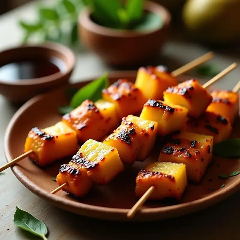 Brochetas de Pollo Marinado en Adobo Filippino con Piña Caramelizada: Receta en Grill