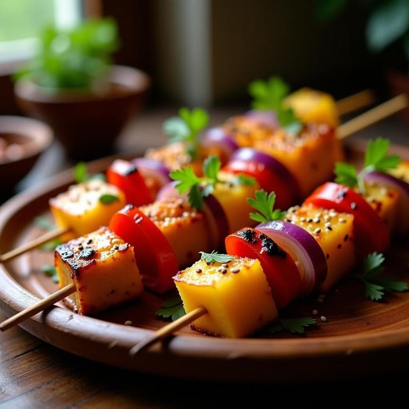 Brochetas de Pollo Marinado en Adobo Filipino con Piña Asada: Receta en Airfryer y Sin Lácteos