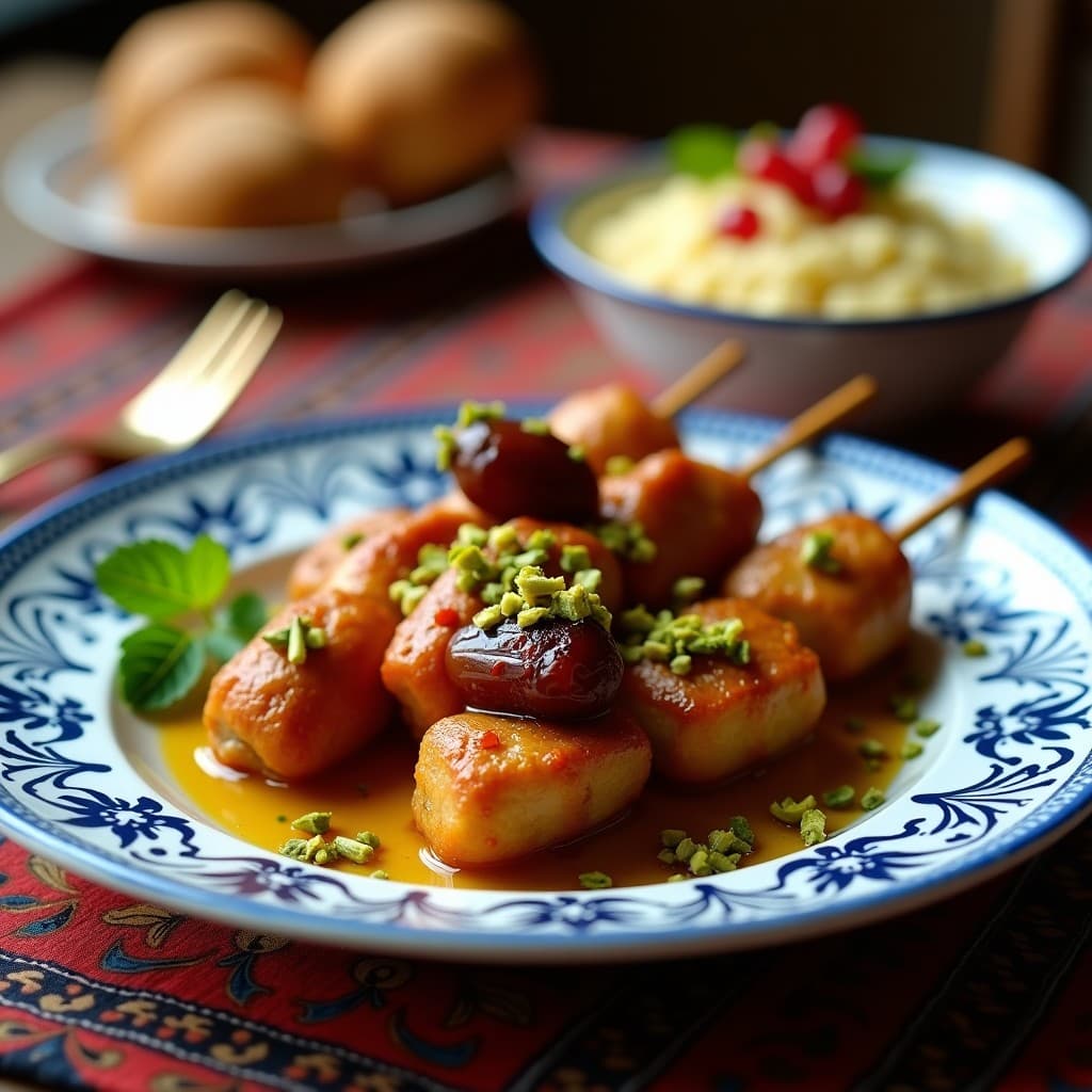 Brochetas de Pollo al Azafrán con Dátiles: Receta Iraní en Airfryer Gourmet