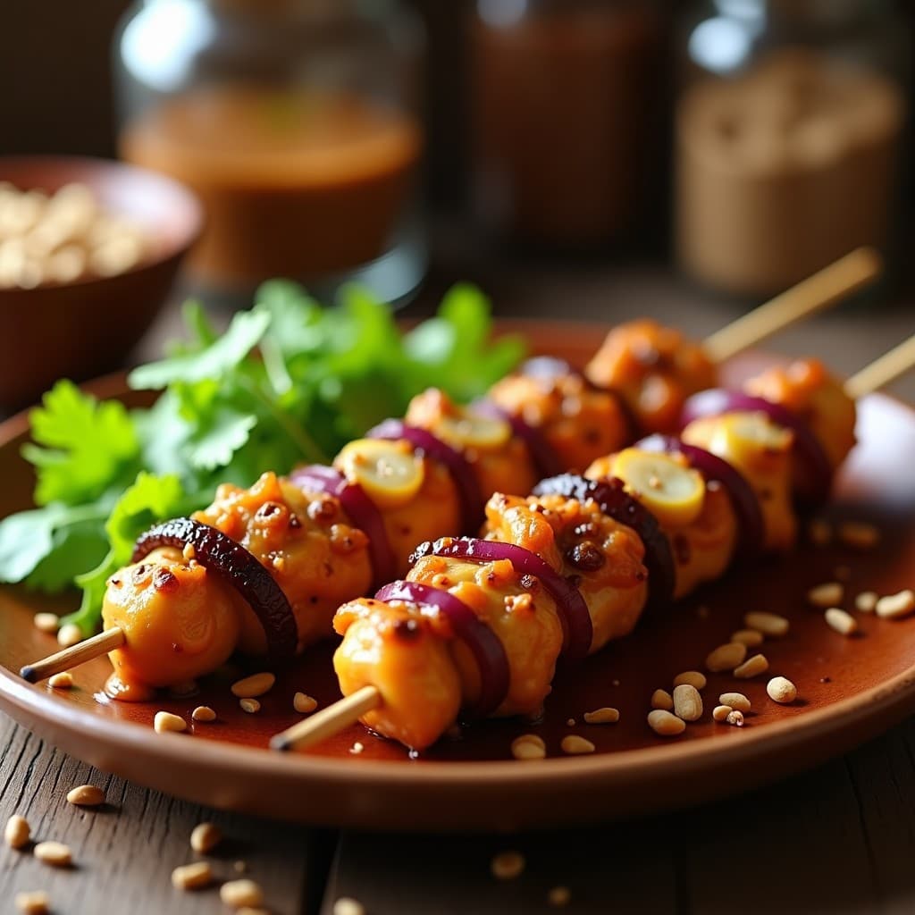 Brochetas de Pollo de Cacahuete y Uvas Pasas: Receta Africana en Airfryer