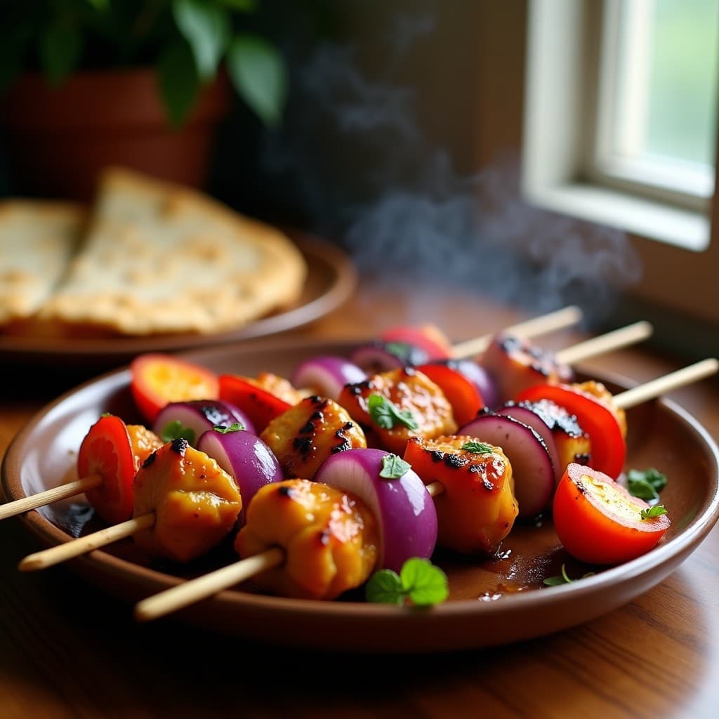 Brochetas de Pollo Marinado en Vinagre de Mango y Especias Berbere: Receta Eritrea en Grill