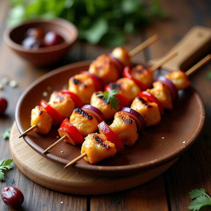 Brochetas de Pollo Marinado en Miel de Dátiles y Comino: Receta Árabe en 20 Minutos