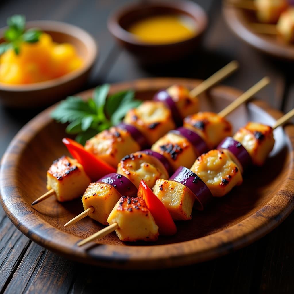 Brochetas de Pollo al Sativá con Vinagreta de Granadilla: Receta Peruana en Grill en 20 Minutos