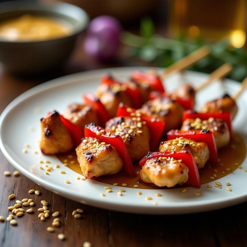 Brochetas de Pollo al Sésamo con Hierbas Provenzales: Receta en Airfryer Ultrajugosa en 20 Minutos