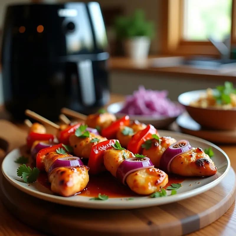 Brochetas de Pollo con Marinada de Tamarindo y Chile de Ancho: Receta Mexicana en Airfryer