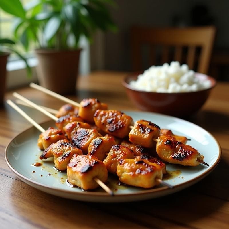 Brochetas de Pollo Marinado en Tamarindo y Coco: Receta Tailandesa en Airfryer