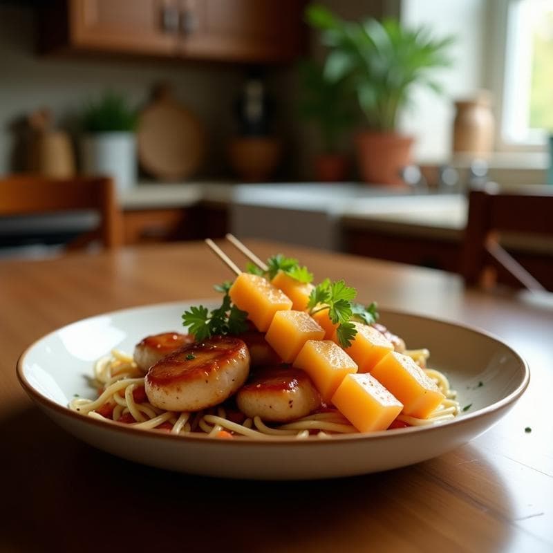 Brochetas de Pollo Teriyaki y Melón Cantalupo: Receta Veraniega en 15 Minutos