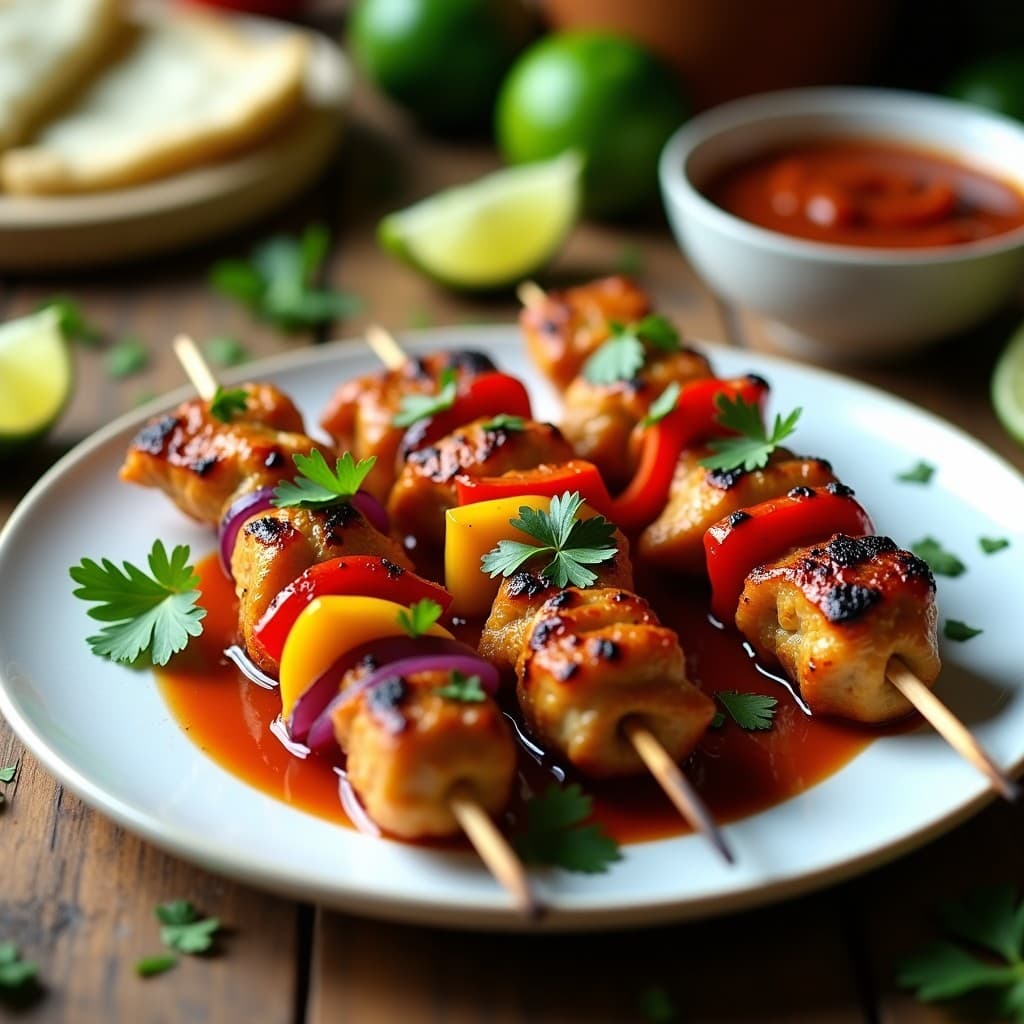 Brochetas de Pollo Tikka con Adobo de Tamarindo: Receta Pakistaní en Airfryer