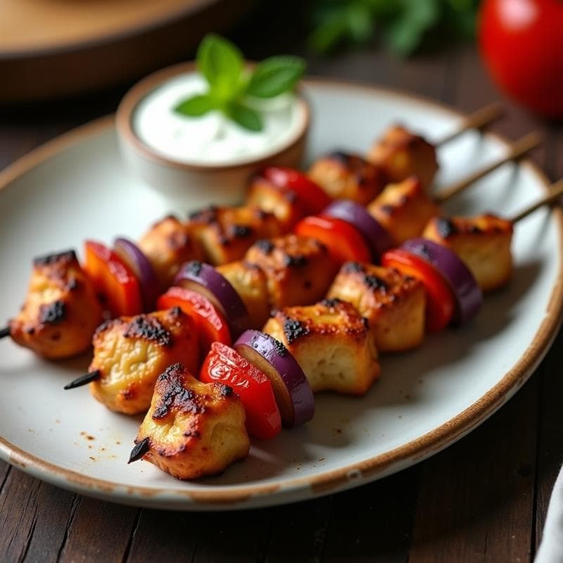 Brochetas de Pollo Marinado en Yogur y Especias: Receta en Airfryer Sin Aceite