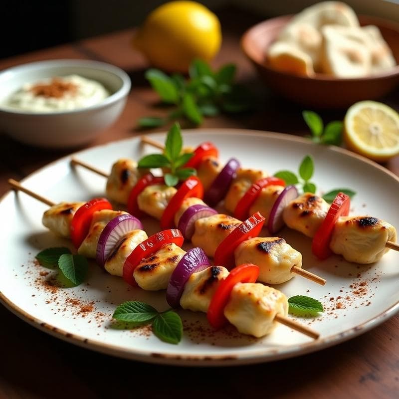 Brochetas de Pollo al Yogur con Especias Zaatar: Receta Árabe en Olla Express en 20 Minutos
