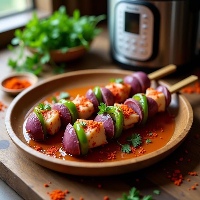 Brochetas de Pulpo a la Gallega con Pimentón de la Vera: Receta Española en Olla Exprés