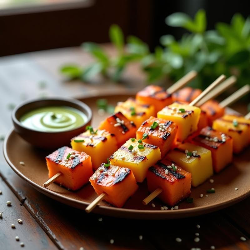 Brochetas de Salmón y Piña con Salsa de Wasabi: Receta Japonesa al Grill en 15 Minutos