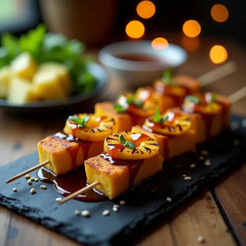Brochetas de Saturno con Salsa de Tamari y Jengibre: Receta Fusion Japonesa-Brasilera en Airfryer