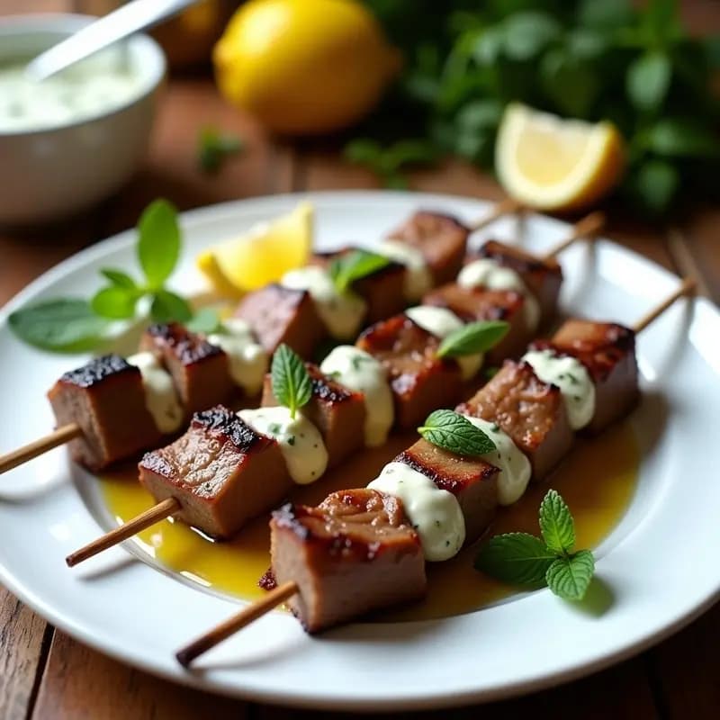Brochetas de Satziki de Cordero al Estilo Griego: Receta en 15 Minutos y Alta en Proteína