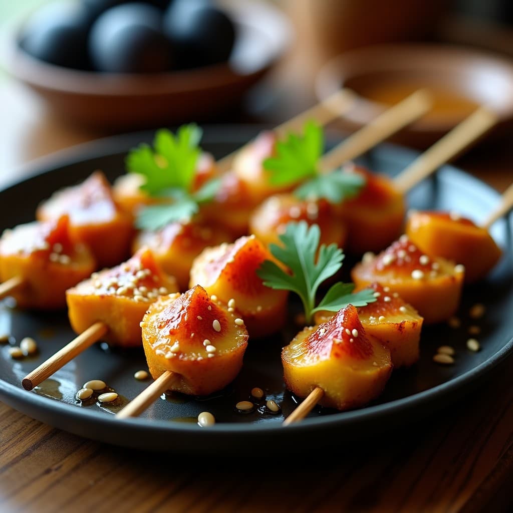 Brochetas de Tempeh y Higos Frescos: Receta Indonésica en Airfryer con Miel de Agave
