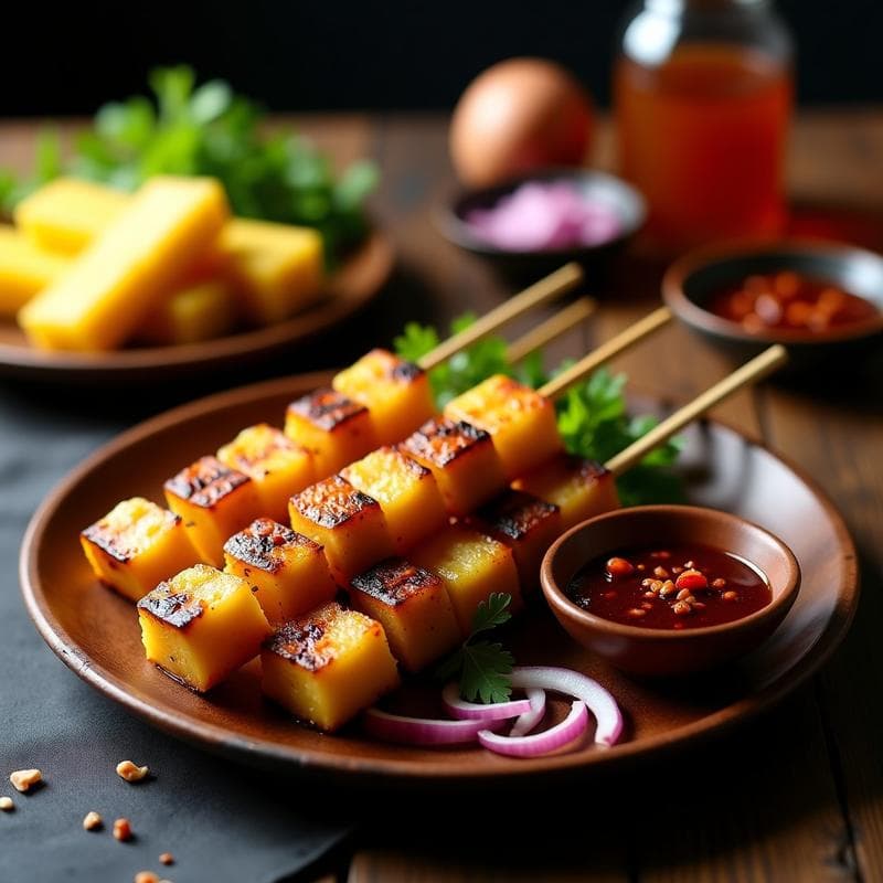 Brochetas de Tempeh y Piña con Salsa de Tamarindo: Receta Fusion Indomesia