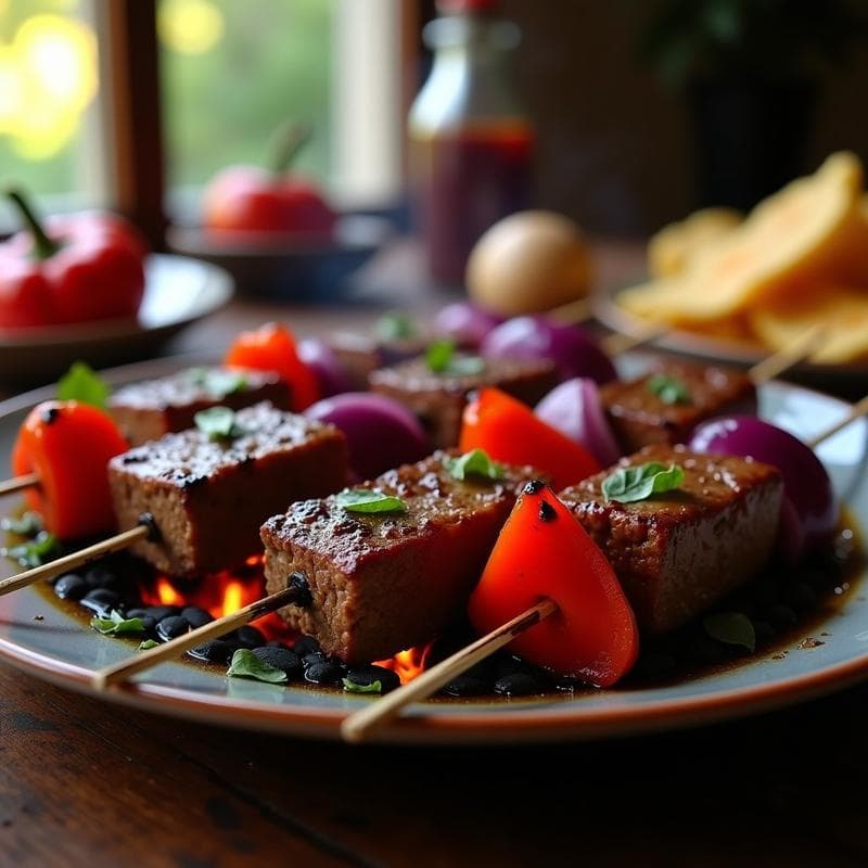 Brochetas de Ternera Marinada en Café y Especias: Receta Colombiana en Barbacoa