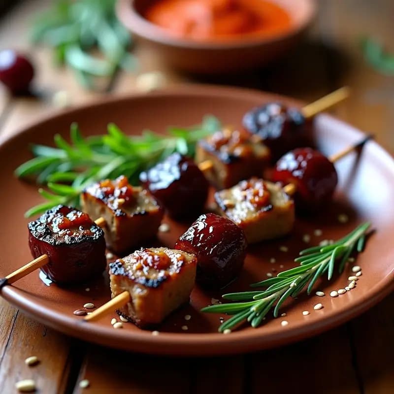 Brochetas de Ternera Marzada con Ciruelas y Romero: Receta Marroquí Gourmet en Airfryer