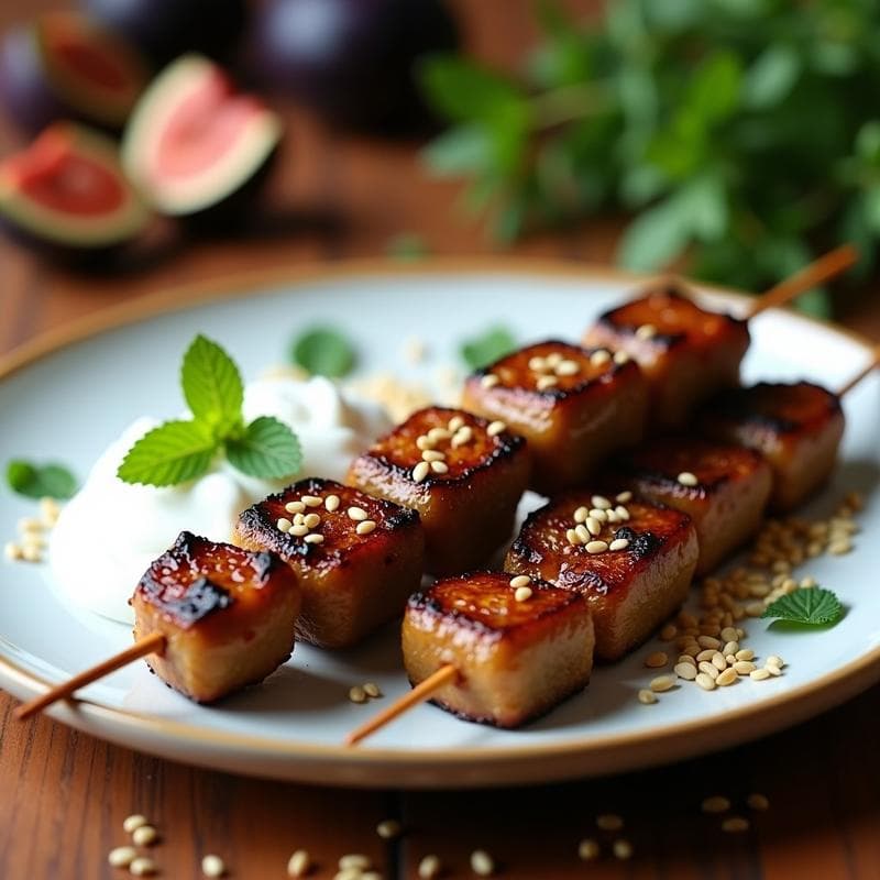 Brochetas de ternera y higos con glaseado de miel y romero: Receta Árabe en Airfryer