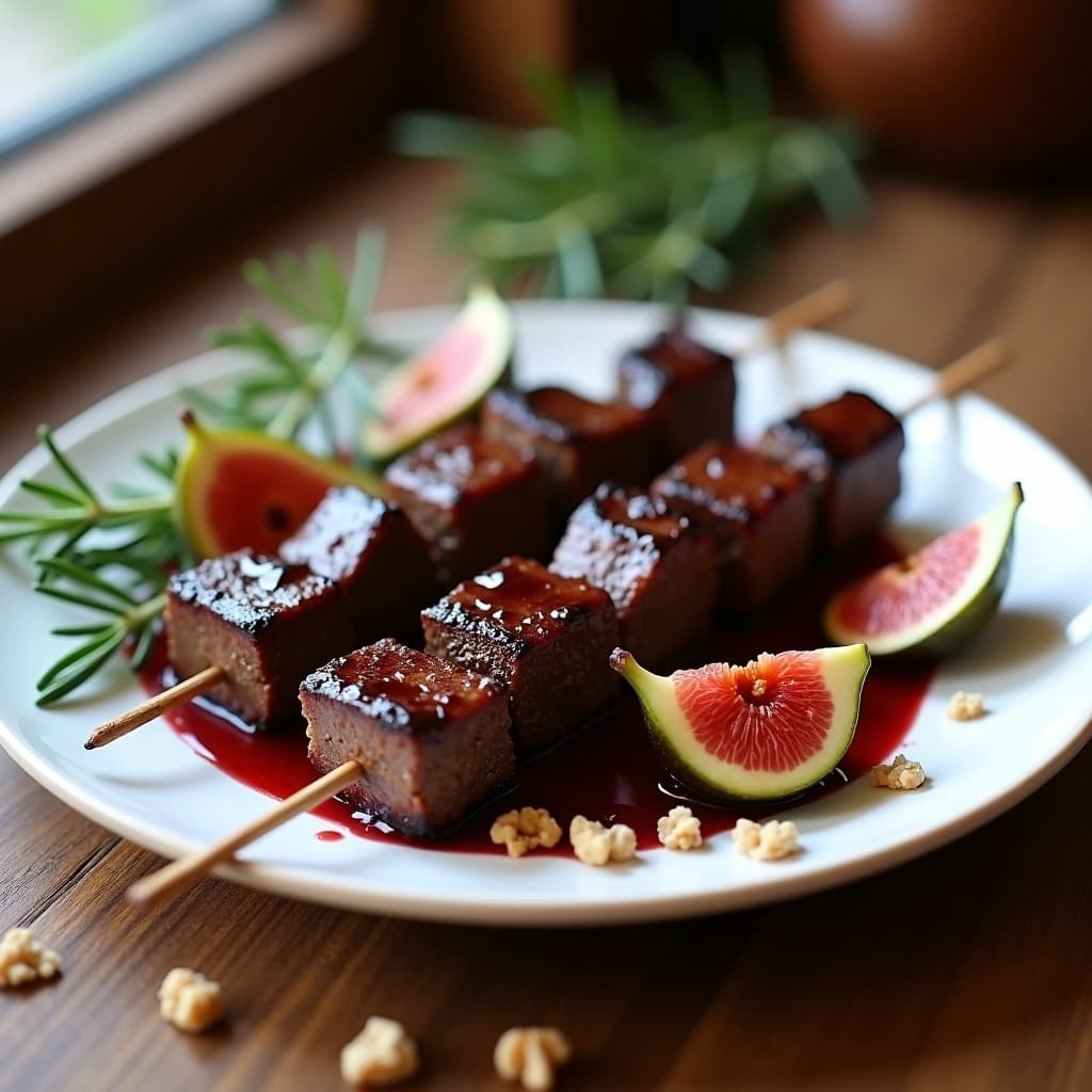 Brochetas de ternera y higos con reducción de vino tinto: Receta Española en Airfryer