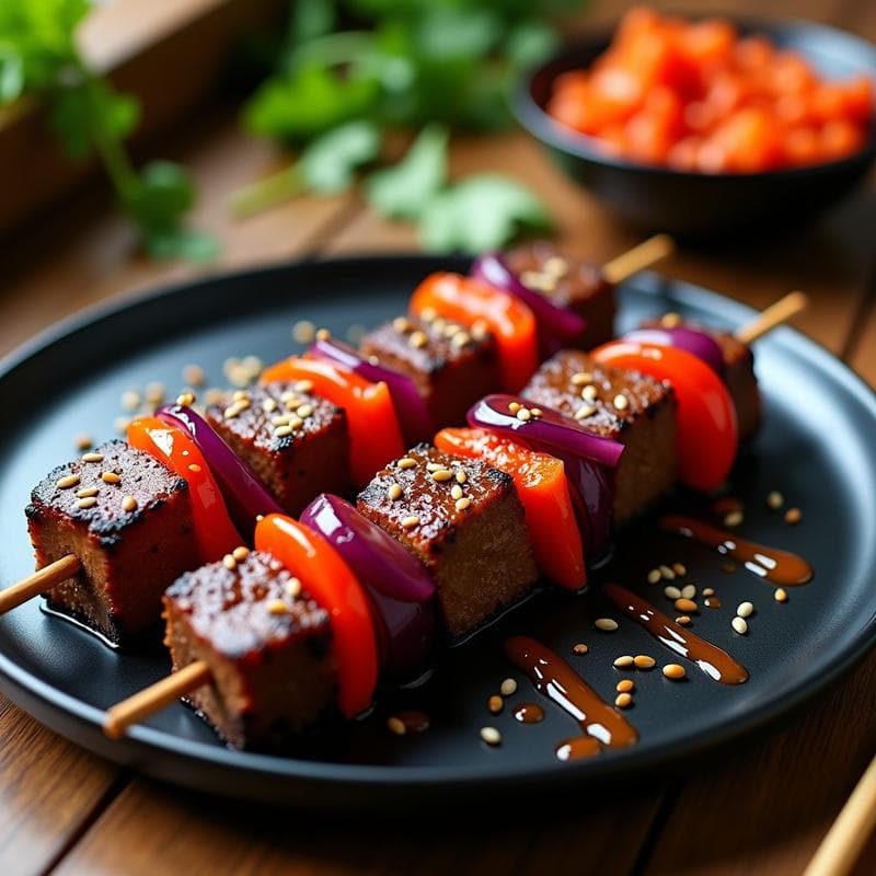 Brochetas de Ternera Marinada en Kimchi: Receta Coreana en Airfryer con Sabor Picante