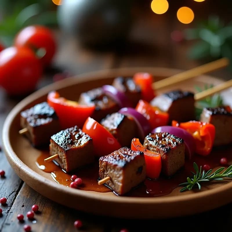 Brochetas de Ternera Marinadas: Receta con Pimienta Rosa y Miel en 30 Minutos