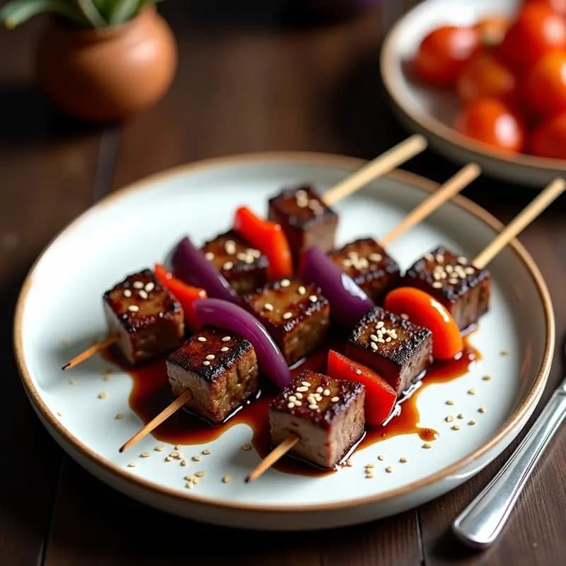 Brochetas de Ternera Margada con Salsa de Ciruela y Jengibre: Receta China Gourmet en Grill