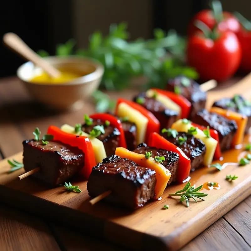 Brochetas de Ternera Marada con Pimentón y Aceite de Oliva: Receta Española en Grill