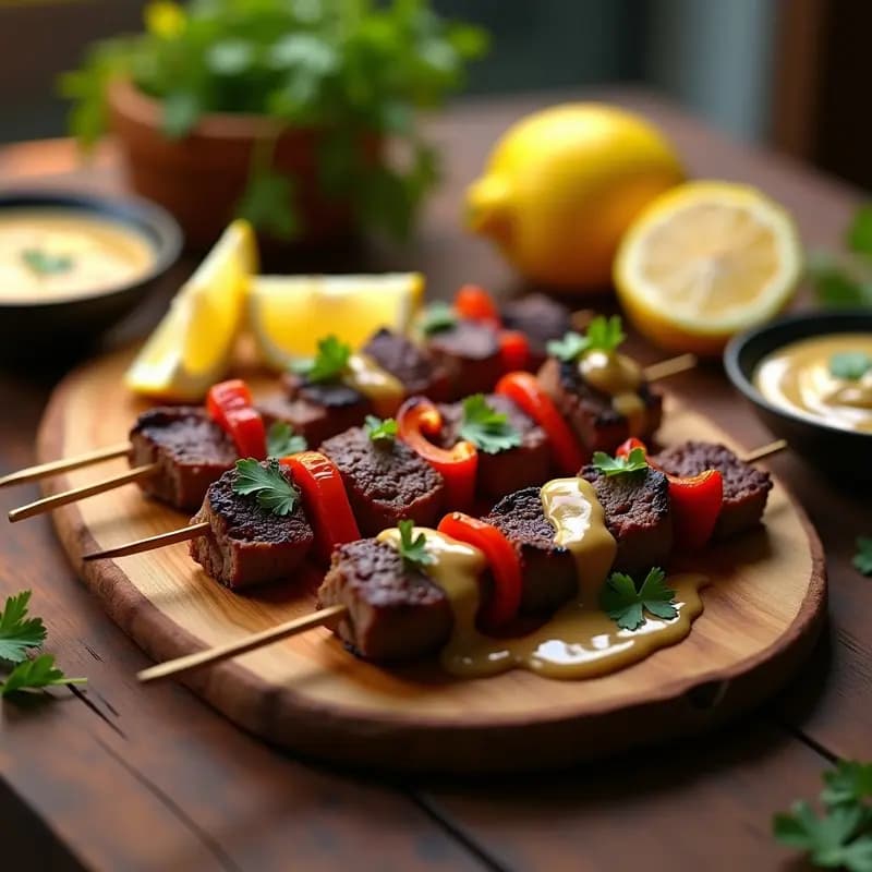 Brochetas de Ternera con Salsa de Cacahuete y Limón: Receta Africana en Grill para Fiestas