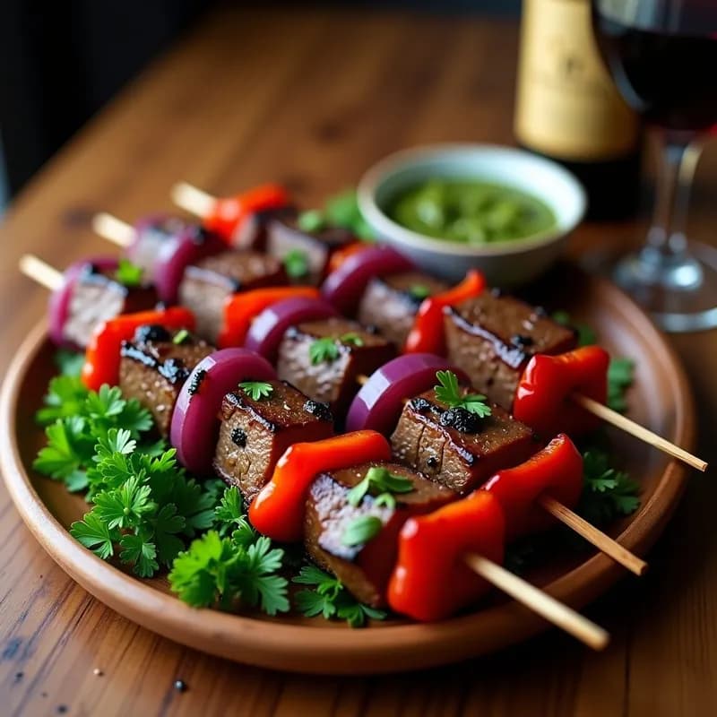 Brochetas de Ternera con Chimichurri: Receta al Horno en 25 Minutos