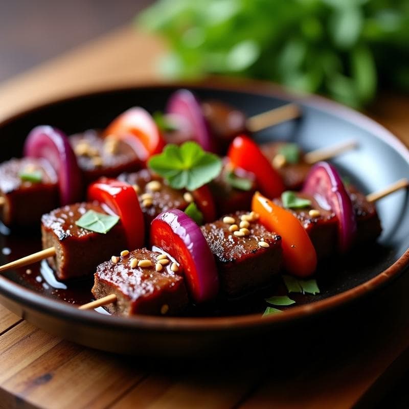 Brochetas de Ternera con Salsa de Ciruelas: Receta China al Wok con Toque Dulce