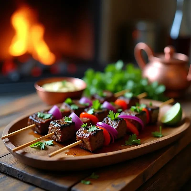Brochetas de Ternera Marinusada en Satay: Receta Indonesa en Barbacoa