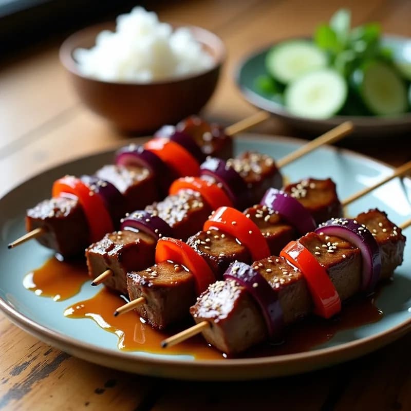 Brochetas de Ternera Teriyaki: Receta en Airfryer Sin Aceite y Jugosas