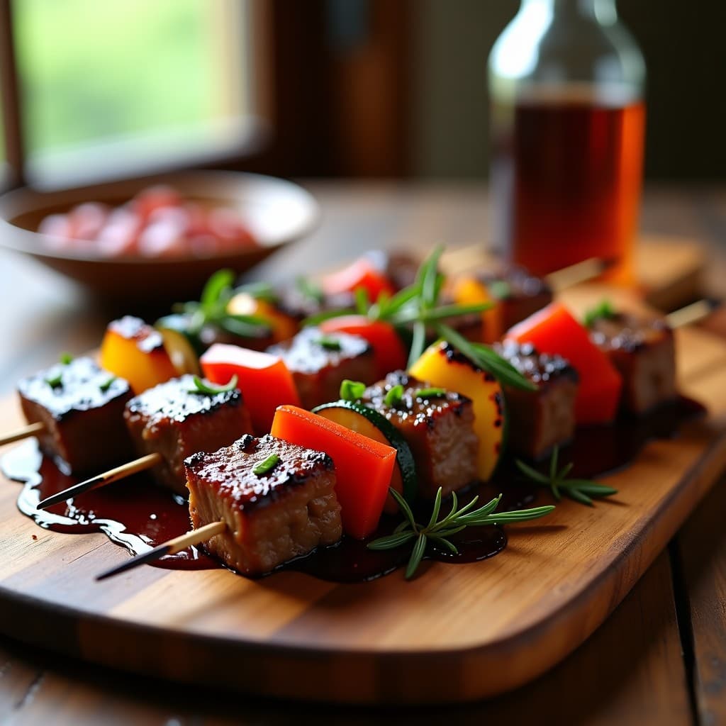 Brochetas de Ternera Marinada en Vinagre de Módena y Romeros: Receta Italiana en Grill