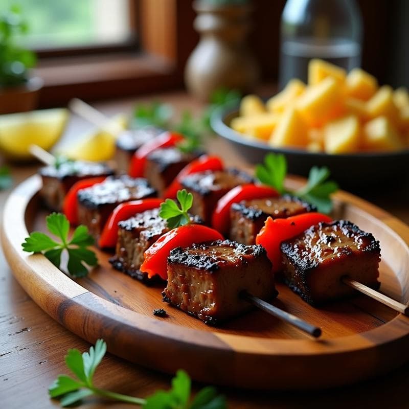 Brochetas de Ternera Marinada en Yogur y Especias Marroquíes: Receta en Grill