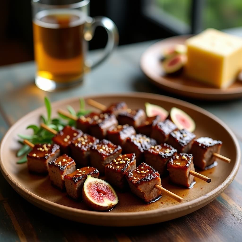 Brochetas de Terneza y Higos con Glaseado de Miel de Eucalipto: Receta Australiana en Airfryer