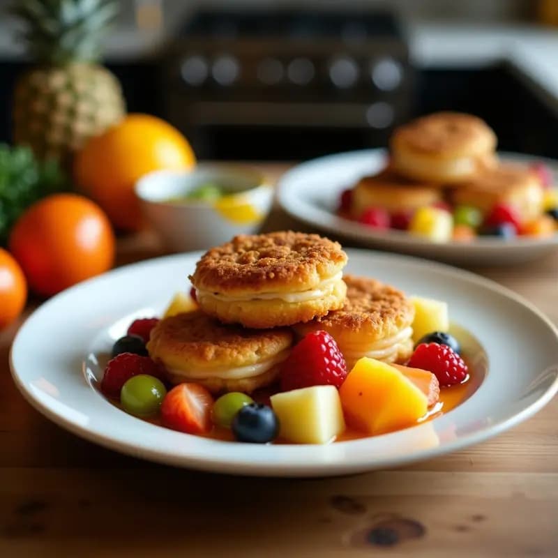 Brochetas de Terrón de Azúcar con Frutas Tropicales: Postre Árabe Crujiente para Niños