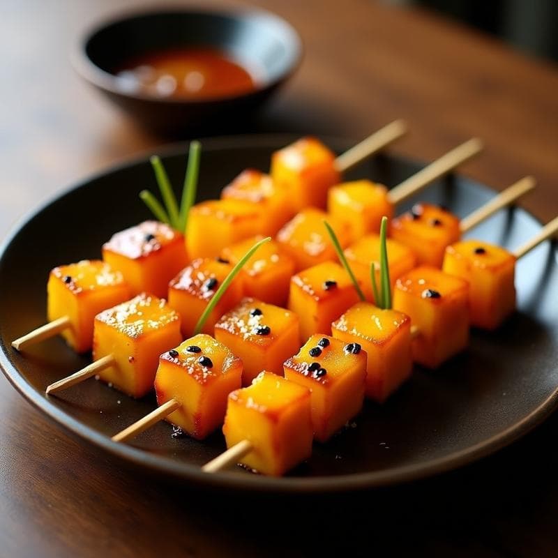 Brochetas de Tobiko y Mango: Receta Japonesa de Aperitivo Gourmet en Airfryer
