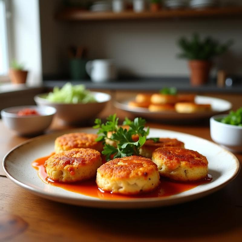 Brochetas de Tofu Ahumado y Melocotón con Salsa de Sriracha: Receta en Olla Express Picante y Dulce