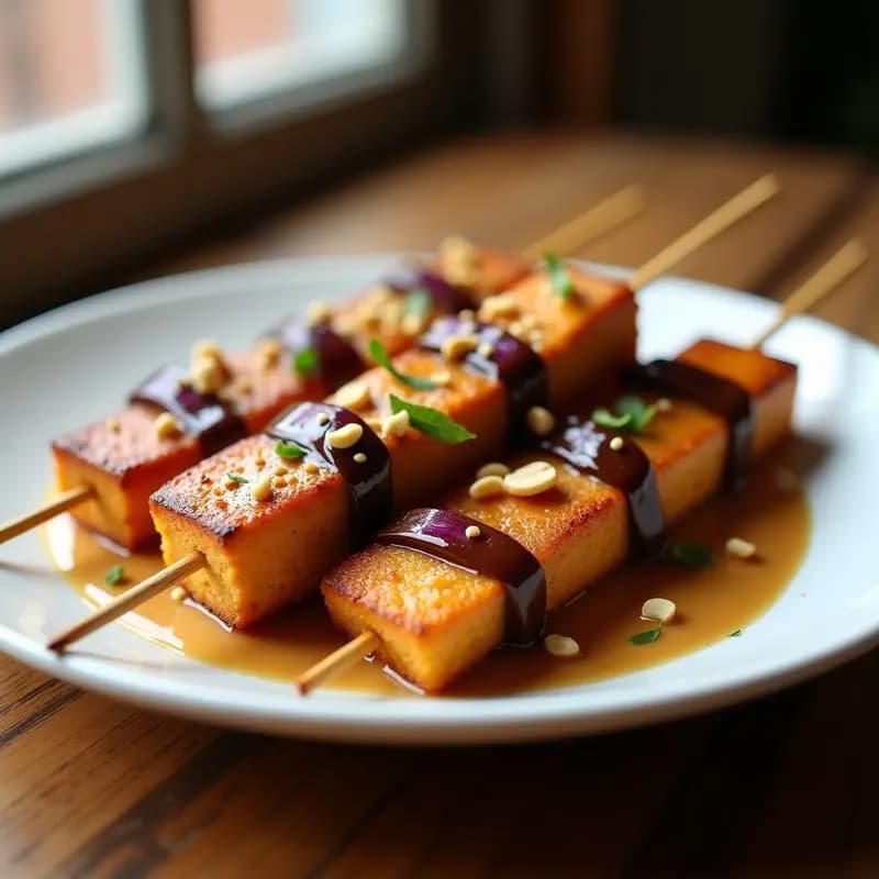 Brochetas de Tofu Marinado y Higuitos al Satay: Receta Vietnamita en Airfryer