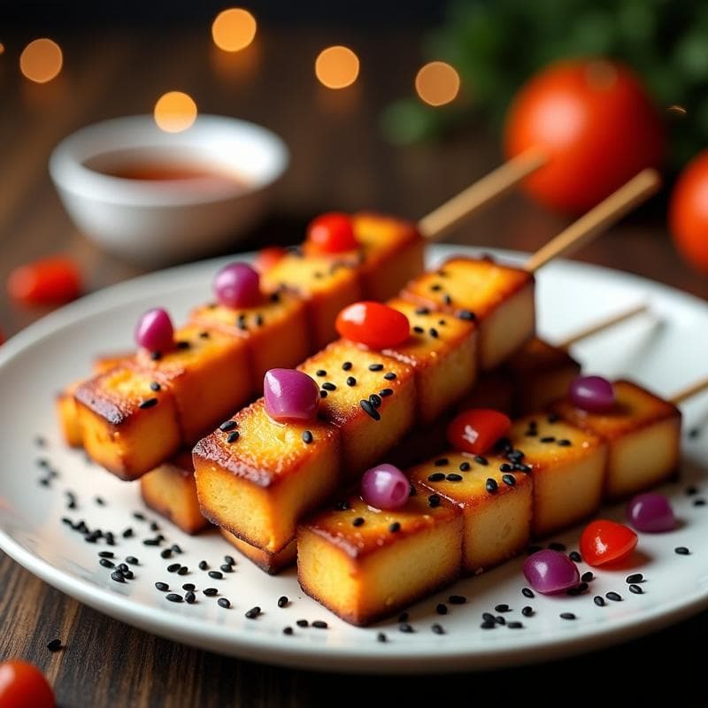 Brochetas de Tofu Marinado y Lichi: Receta China Dulce-Salada en Airfryer
