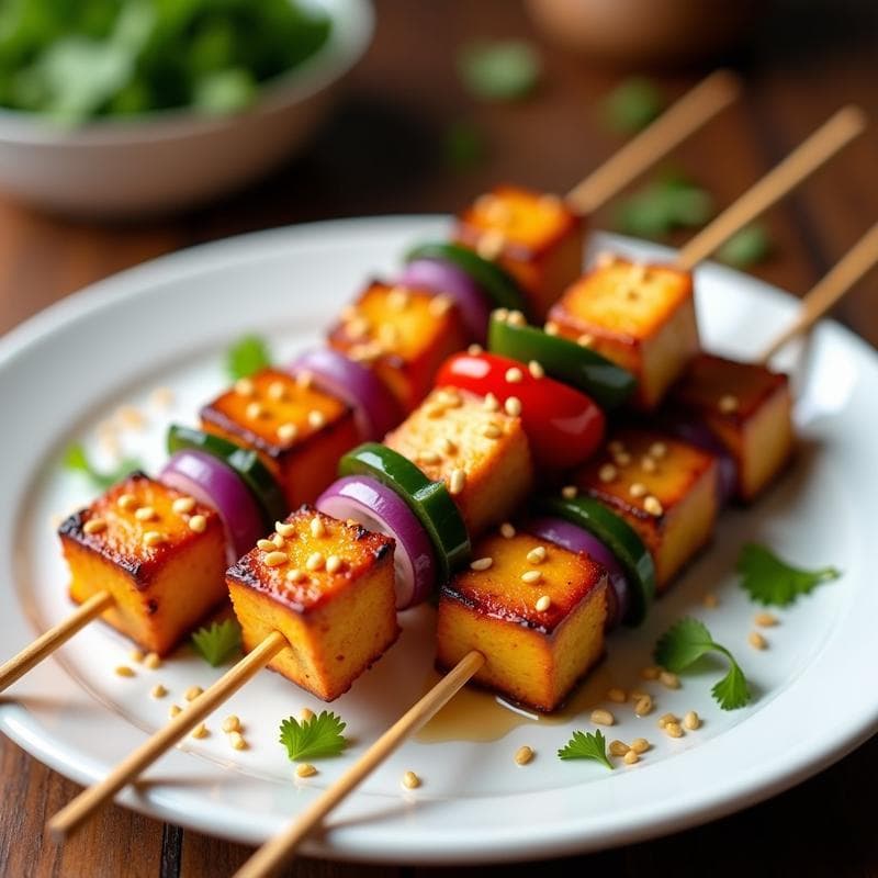 Brochetas de Tofu con Miel y Sésamo: Receta en Airfryer Crujiente y Alta en Proteína