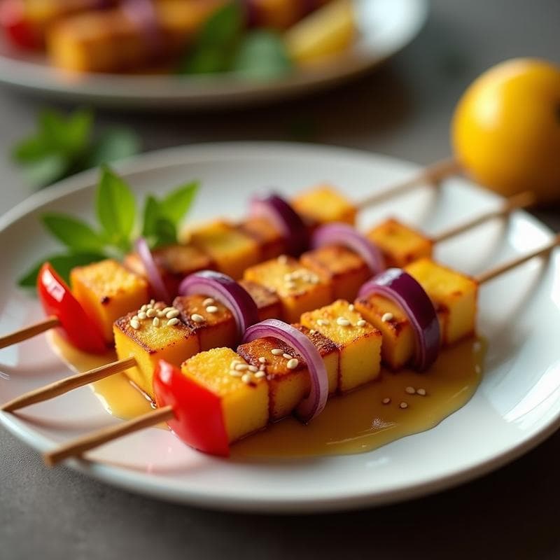 Brochetas de Tofu Marinado y Piña: Receta en Airfryer con Glaseado de Miel de Agave