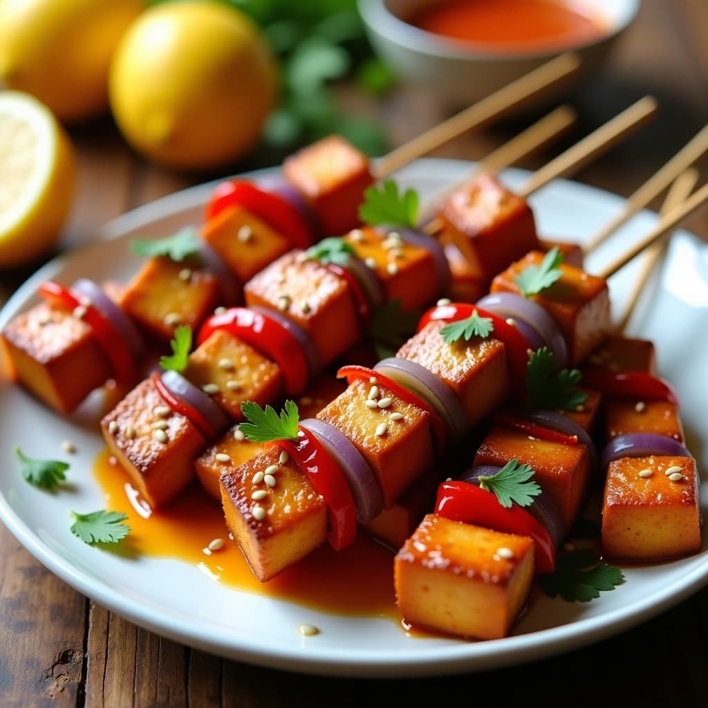 Brochetas de Tofu Marinado en Tamarindo y Paprika: Receta Vegana en Airfryer y Sin Aceite