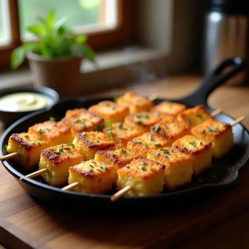 Brochetitas de Mozilla y Queso Halloumi a la Plancha: Entrante Chipriota Crujiente