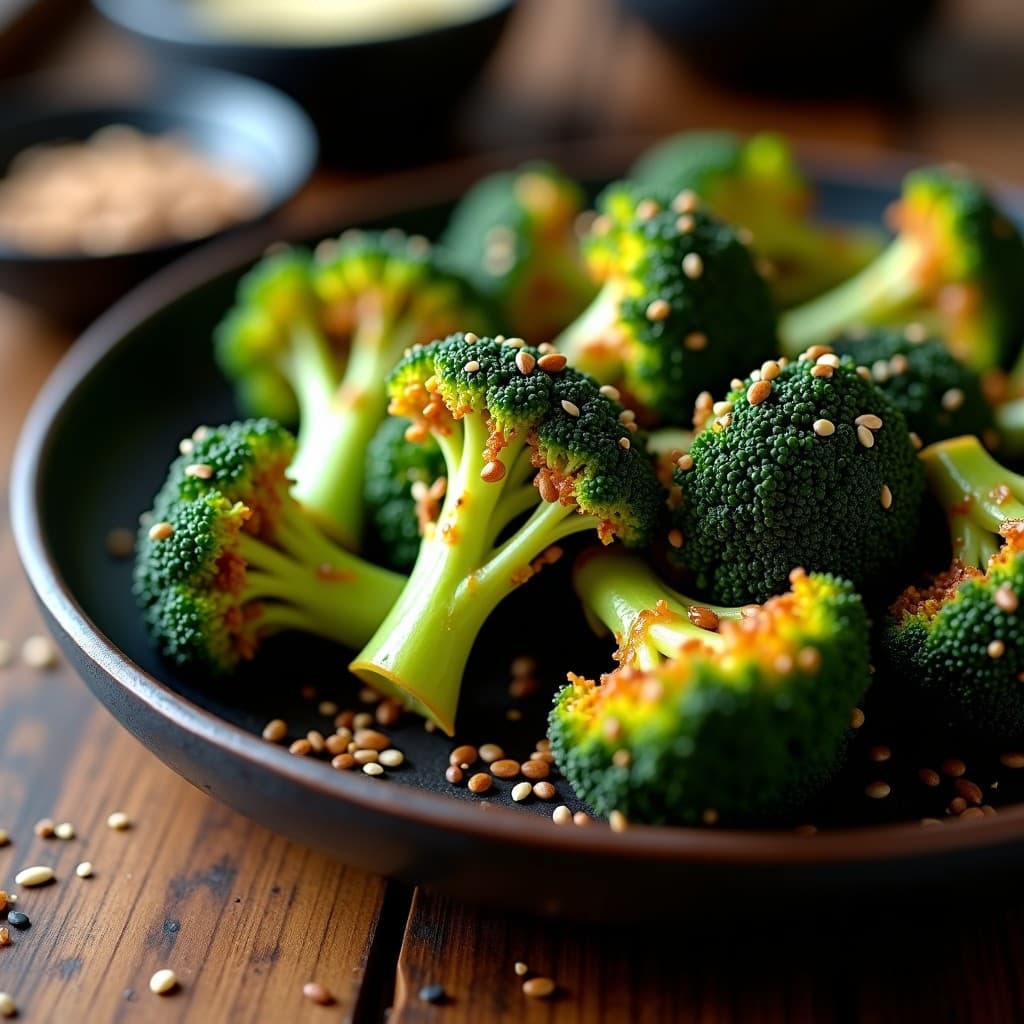 Brotas de Brócoli con Glaseado de Salsa Teriyaki y Semillas de Sésamo: Aperitivo Japonés en Airfryer
