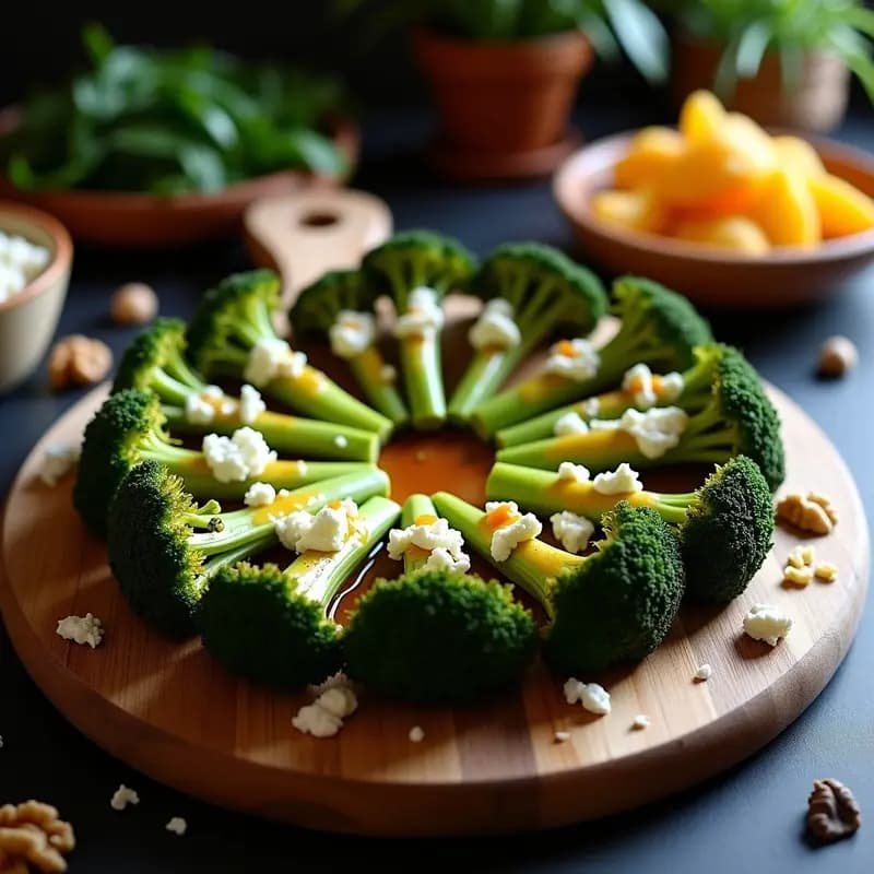 Ramos de Brócoli al Horno con Queso Azul y Miel: Snack Crujiente en 15 Minutos