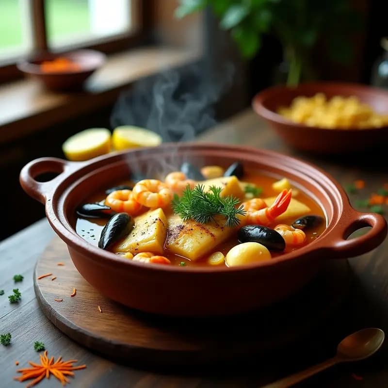 Brodet de Pescado y Mariscos con Azafrán: Receta Rumana en Olla y Alta en Omega-3