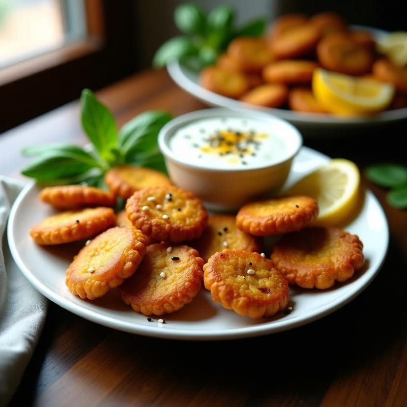 Brodies de Garbanzo y Espinaca con Salsa de Yogur de Soja: Aperitivo Indio en Airfryer y Sin Gluten
